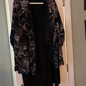 Elegant Black and Gray Women's 2 piece Dress